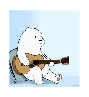 Ice Bear We Bare Bears Cântând la Chitară — Honor Magic V5 Fundal