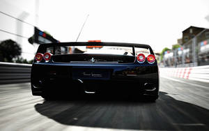 Ferrari F40 albastru în viteză vedere din spate wallpaper.
