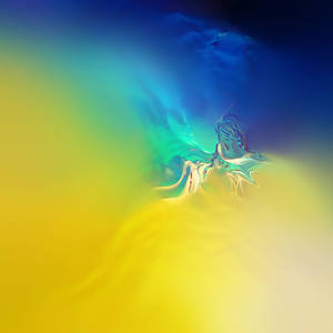 Un wallpaper abstract în nuanțe de galben și albastru pentru S10. — Samsung galaxy Fundal