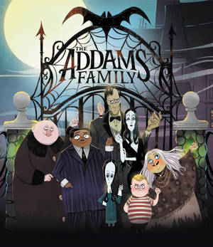 Fond de ecran Ilustrația de Desen Animata a Familiei Addams — Motorola Razr 70 Ultra Fundal