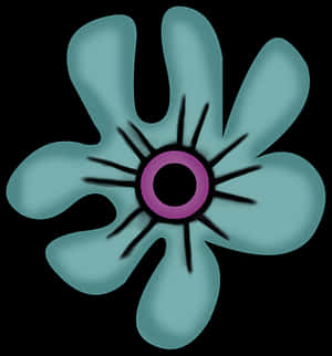 Ilustrație abstractă cu floare albastră