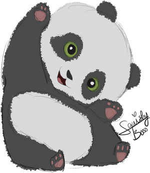 Ilustrație adorabilă cu panda cu ochi verzi — Panda Fundal