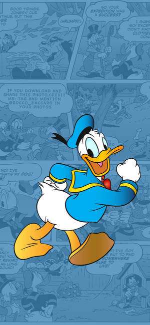 Tapet cu ilustrație de benzi desenate cu Donald Duck