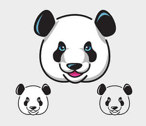 Ilustrație cu Fețe de Panda Stilizate — Panda drăguț Fundal
