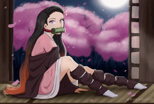 Ilustrație Fan Art a Nezuko din Demon Slayer — Demon Slayer Nezuko Fundal