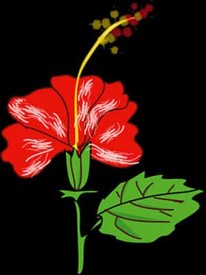 Ilustrație vectorială cu hibiscus roșu