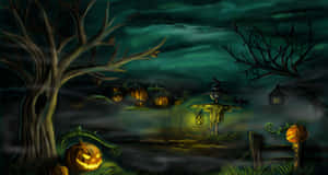 Imagini infricosatoare de Halloween — Drăguț estetic Halloween Fundal