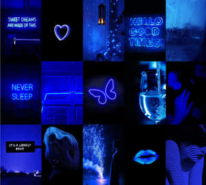 Imagini estetice neon albastre — Albastru neon estetic Fundal