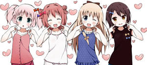 Tapet cu inimi roz lesbiene anime — Anime Lesbian Fundal