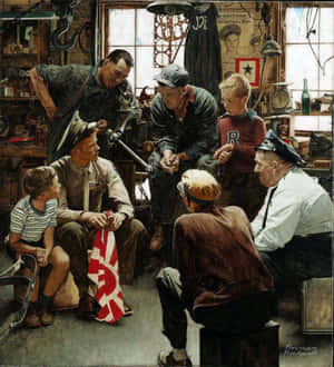 Imagini Norman Rockwell — Galaxy Z Flip 8 Fundal