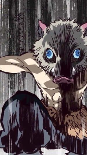 Inosuke temut PFP — Demon slayer telefon Fundal