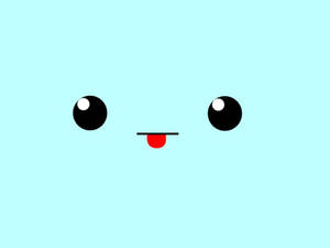 Copertă wallpaper cu față kawaii albastru pastel.