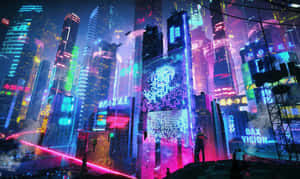 Fundal Oraș Neon — Oraș neon Fundal