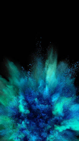 Fond de ecran AMOLED cu o explozie de pudră albastră în diverse nuanțe. — AMOLED Fundal