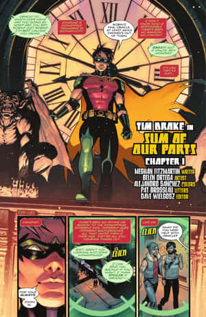 Intrepidul Tim Drake în acțiune ca Red Robin — Honor MagicPad4 Fundal