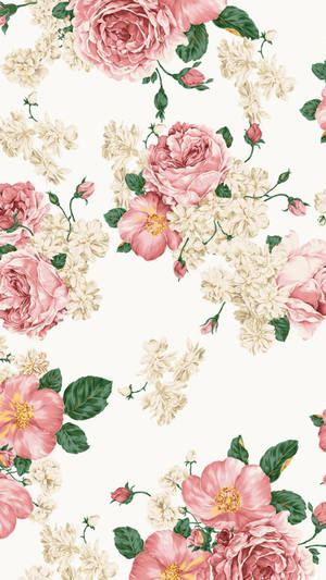 Iphone cu flori albe și roz — Floral iPhone Fundal