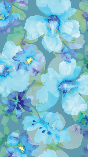 Iphone Floral Albastru — Floral iPhone Fundal