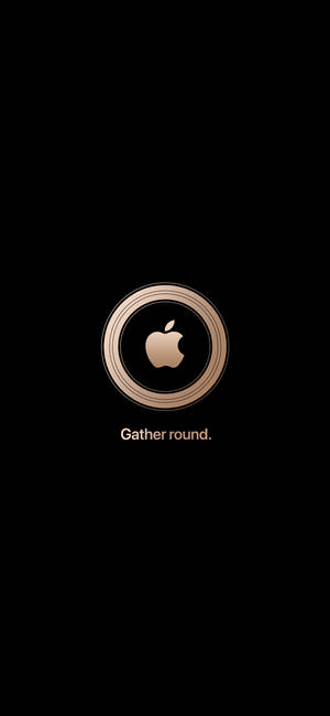 iPhone Logo Apple Cerc Auriu — iPhone 15 Pro Fundal
