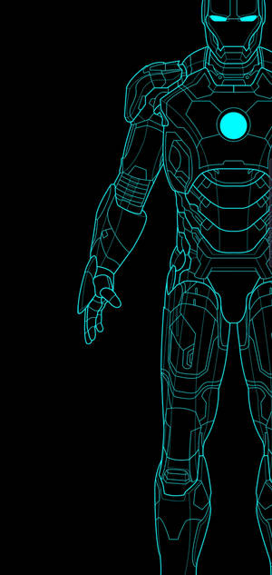 Wallpaper Ironman albastru S10+ — Economisire baterie Fundal
