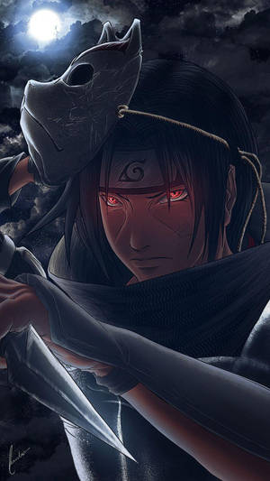 Itachi Telefon Mască Întunecată — Masca demon slayer Fundal