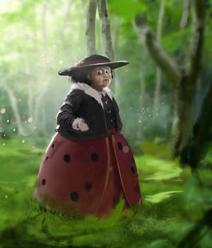Fond de ecran James and the Giant Peach Mrs. Ladybug art — Tecno Phantom V Fold2 Fundal