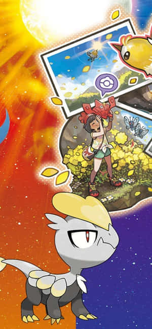 Jangmo-o în Pokemon Sun și Moon — Oppo Reno16 Fundal