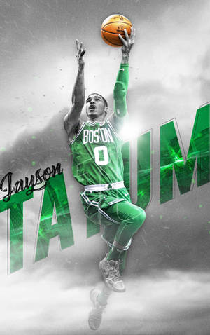 Jayson Tatum – jersey Boston stilizat wallpaper — Lenovo ThinkTab X11 Gen 1 Fundal