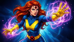 Jean Grey din seria animată clasică X-Men. imagine de fundal