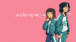 Imagine de fundal cu Ji Yeong și 067 din Squid Game — 067 jocul calmarului Fundal