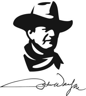 Fond de ecran John Wayne desen în stencil — Motorola Razr Fold Fundal