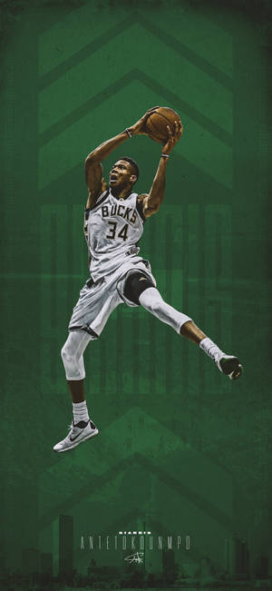 Fundal jucător Milwaukee Bucks 34 — iPhone 16 Pro Max Fundal