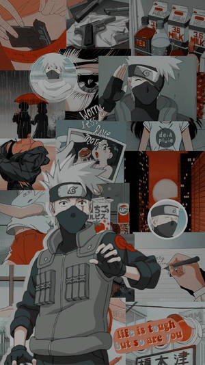 Kakashi din Naruto Colaj Estetic — Naruto estetic Fundal