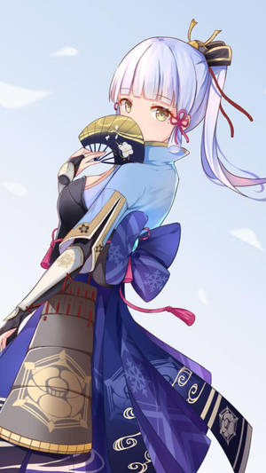 Kamisato Ayaka Genshin Impact Telefon — Genshin impact telefon Fundal