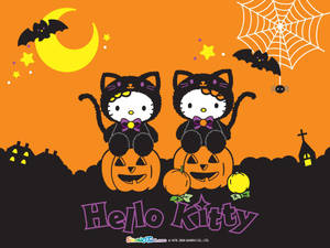 Kawaii Halloween Două Hello Kitty — Kawaii halloween Fundal