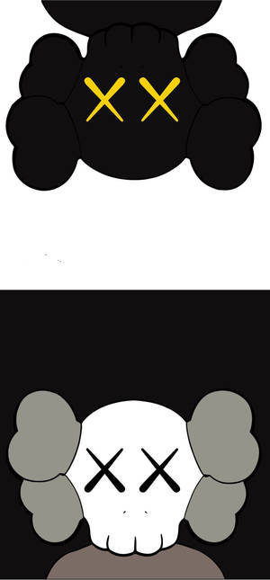 KAWS Black And Grey Companions wallpaper — iPhone 17 Pro Max Fundal