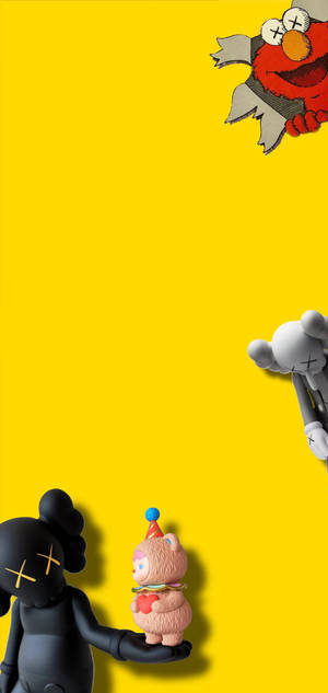 Fond de ecran KAWS și Elmo Cordon — iPhone 18 Pro Max Fundal