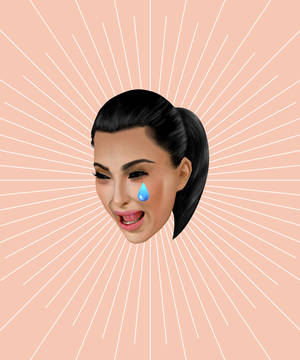 Tapet amuzant cu emoji al celebrității Kim Kardashian. — Galaxy Z Fold 5 Fundal