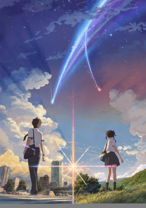 Wallpaper cu cuplul potrivit, Taki și Mitsuha, din Kimi no na wa. — OnePlus Pad Fundal