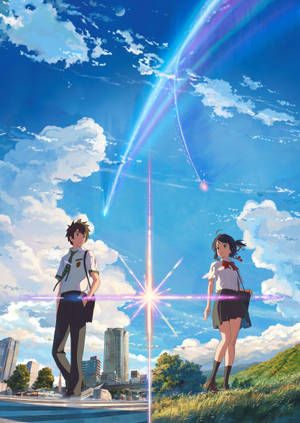 Kimi No Na Wa Taki și Mitsuha wallpaper — Oppo Pad 5 Mat Display Fundal