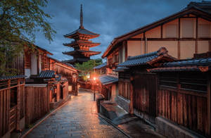 Kyoto Japonia Seara 4K — Tokyo GIF Fundal