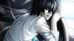 Băiat anime L Lawliet din Death Note dormind wallpaper