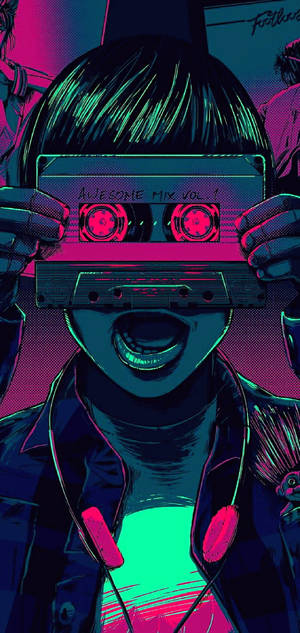 Wallpaper digital art neon Vaporwave — iPhone 13 Pro Max Fundal