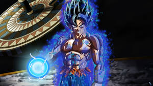 Dragon Ball San Goku cu păr albastru super broly și super saiyan personaj anime. — Dragon ball z GIF Fundal