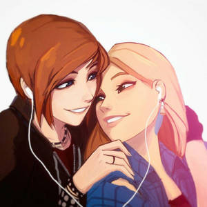 Tapet lesbiene anime Chloe și Rachel — Anime Lesbian Fundal