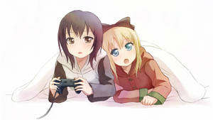 Fundal cu lesbiene anime gamer — Anime Lesbian Fundal