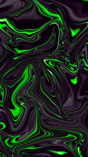 Lichid abstract negru și verde — Artă abstractă Fundal