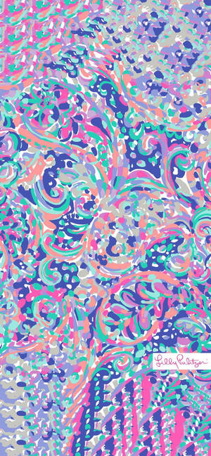 Fond de ecran Lilly Pulitzer artă abstractă purpuriu — iPhone 15 Pro Max Fundal