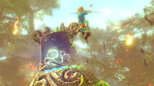 Link, eroul timpului, ținând legendarul Ocarina of Time — Legend of zelda GIF Fundal