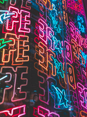 Tapet Litere Neon Colorate
