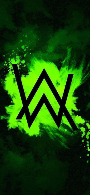 Tapet Logo Alan Walker Verde — iPhone 11 Pro Fundal
